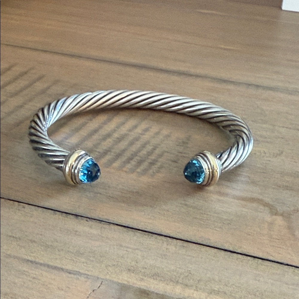 David Yurman Silver and Blue Bracelet